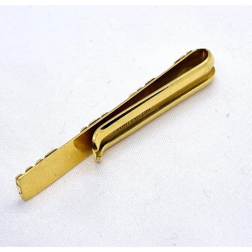 Tiffany & Co 18K Yellow Gold Atlas Roman Numeral Money Clip